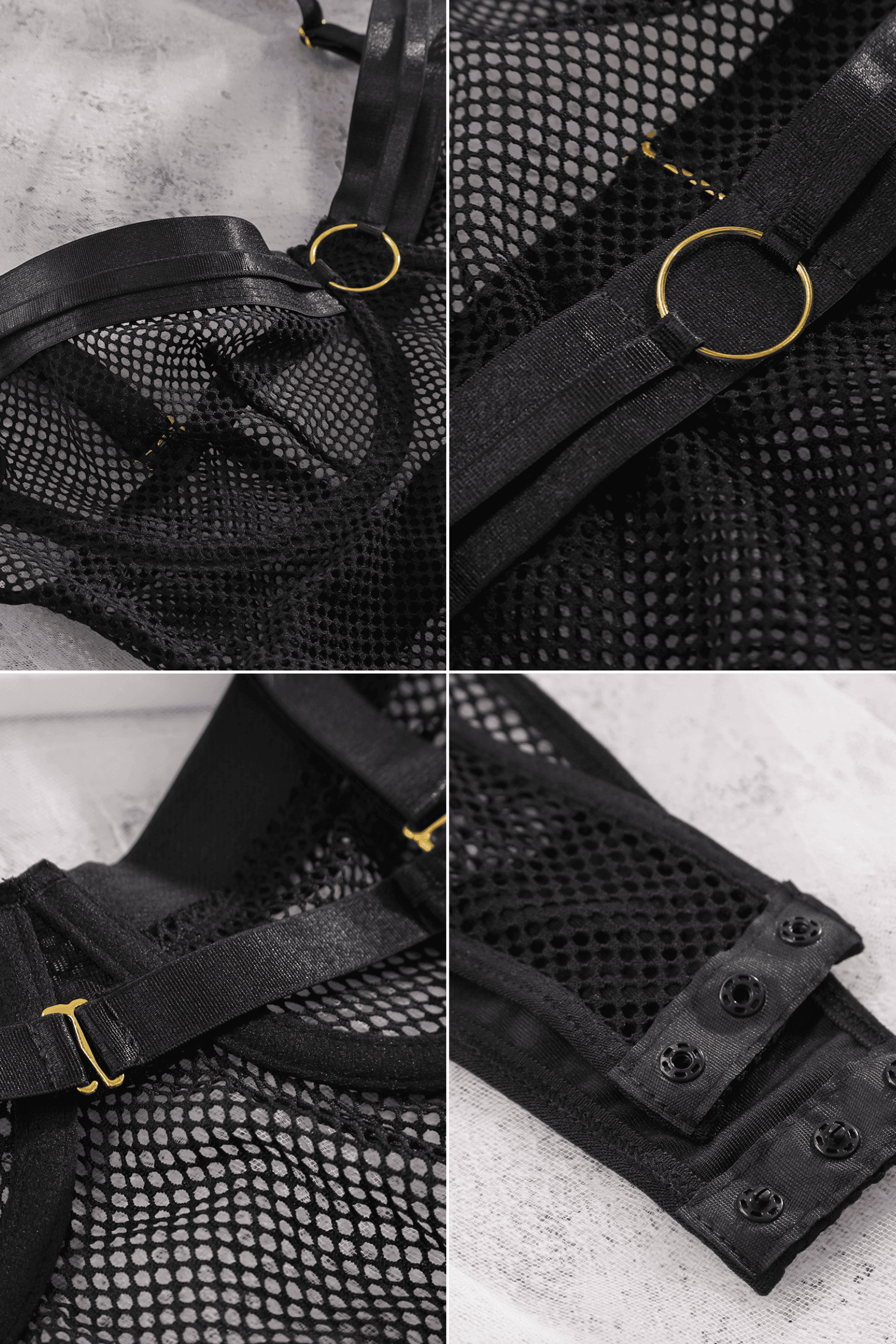 Isis - Body en Résille et Collier - la petite lingerie
