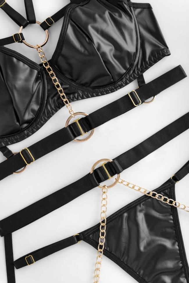 Lexa - Ensemble Effet Cuir Matte - la petite lingerie