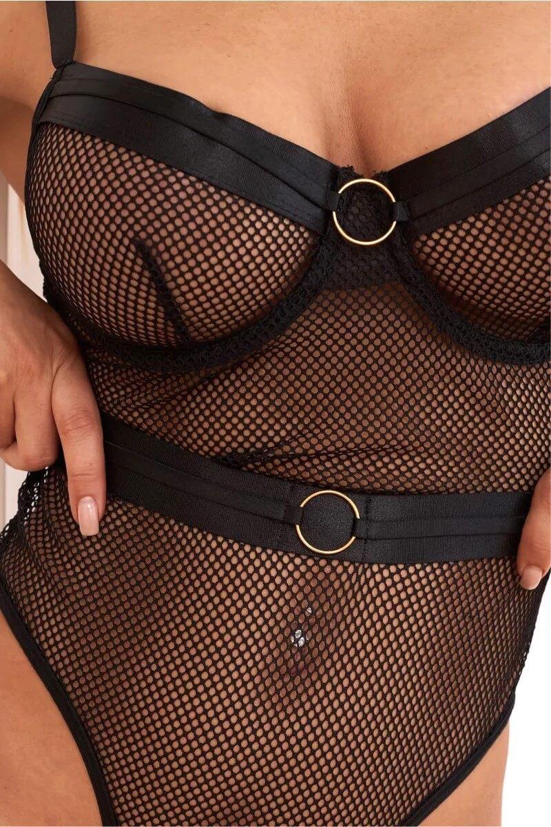 Isis - Body en Résille et Collier - la petite lingerie
